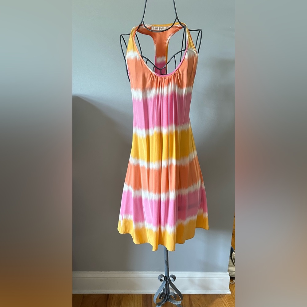 100% silk tye dye pattern dress